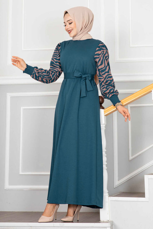 Tulipa Tesettür Elbise Petrol
