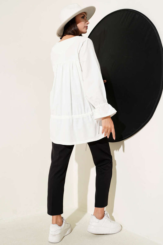 Kimono plissé tunnel blanc