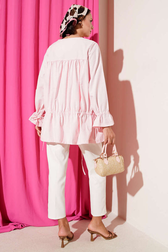 Kimono plissé tunnel rose