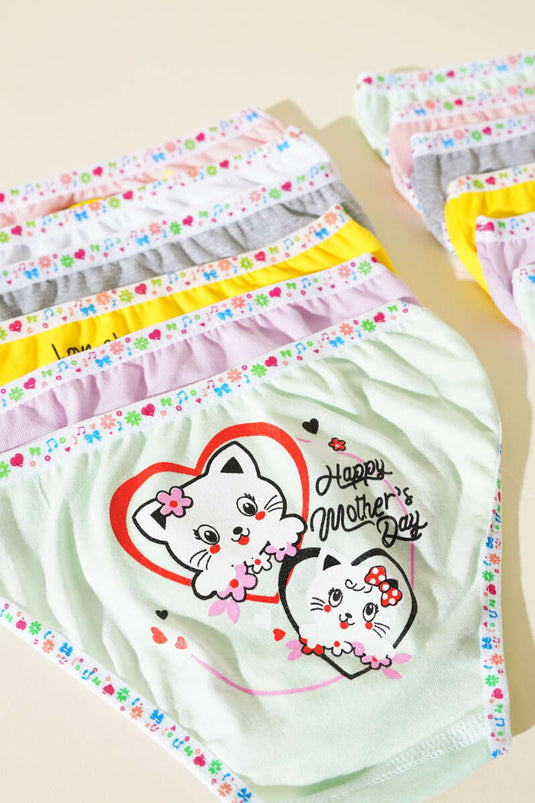 Tutku 12-Piece Girls Elastane Printed Bato Combination