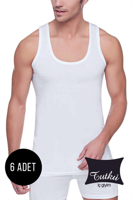 Passion 6-Pack Men's Combed Cotton Undershirt White