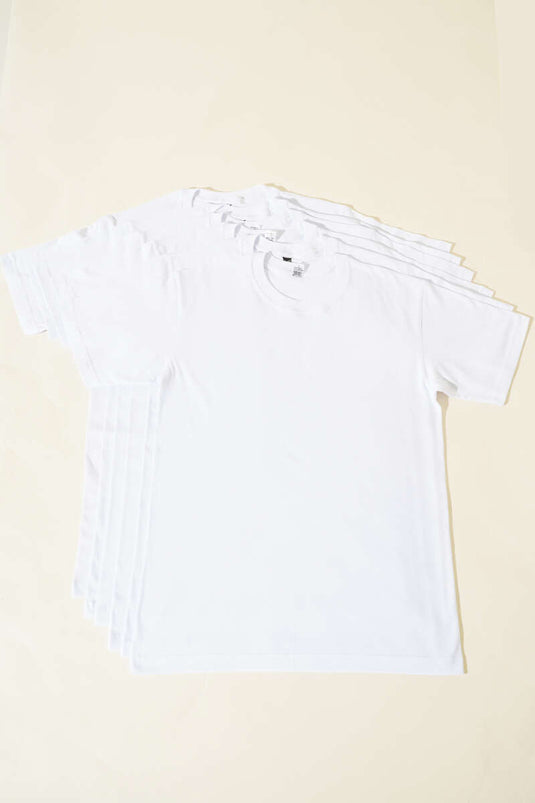 Passion 6-pack heren ronde hals ondershirt wit