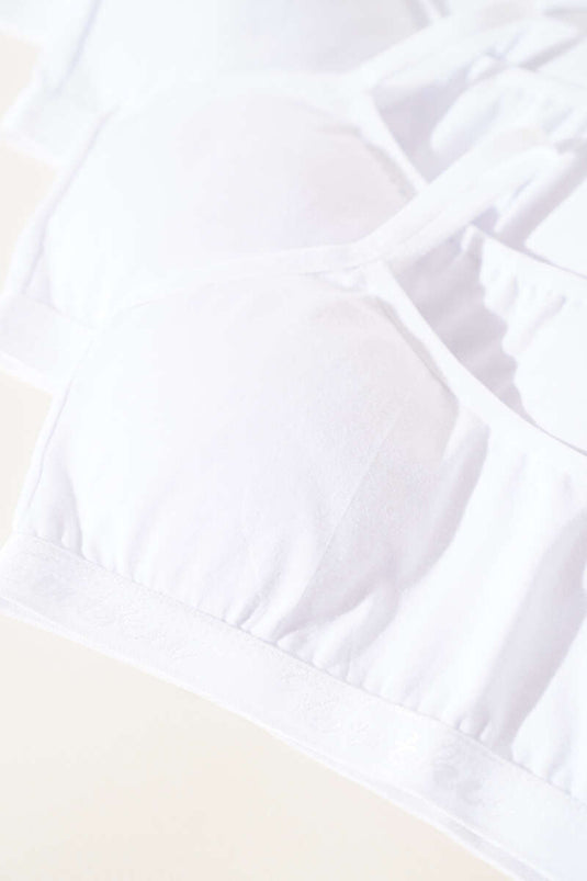 Soutien-gorge d'entraînement à bonnets Passion 6-Pack pour filles, blanc