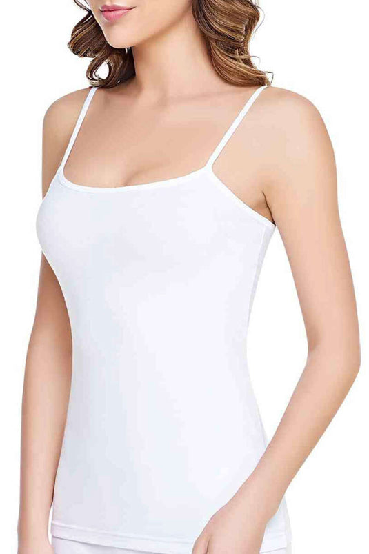 Camiseta interior de tirantes de elastano para mujer Tutku, blanca