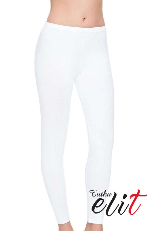 Collants longs blancs en modal et élasthanne pour femmes Passion Elite