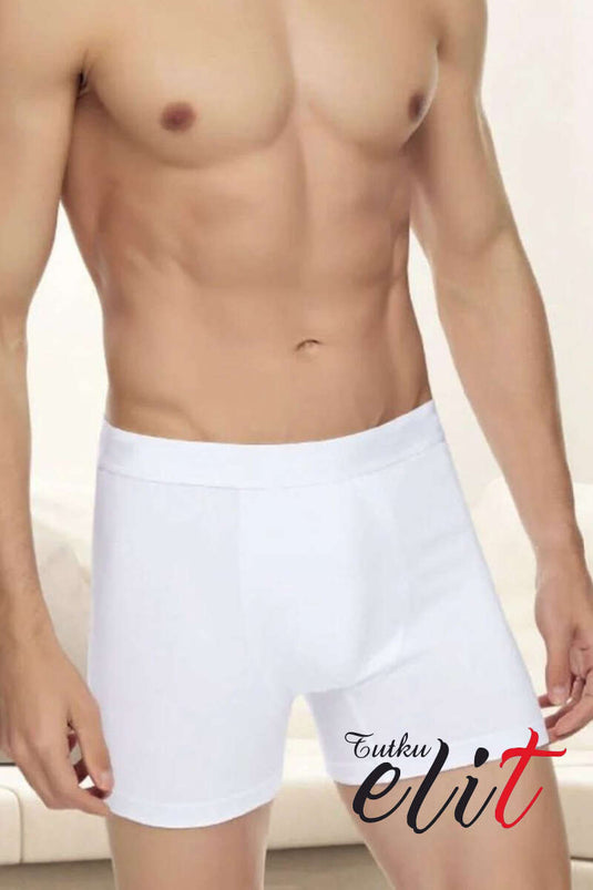 بوكسر رجالي من Tutku Elit Modal Elastane باللون الأبيض