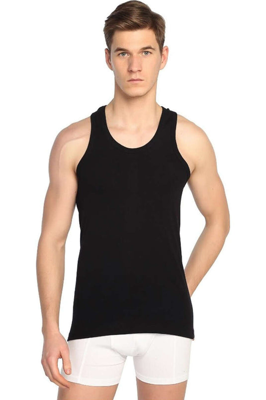 Passion Men's Ribbed Sports Undershirt Black