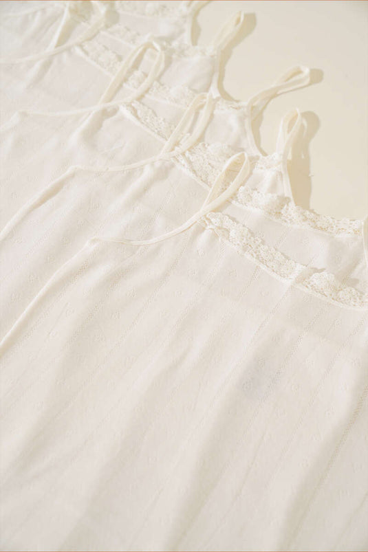 قميص داخلي نسائي من Tutku Jacquard Rope Strap مكون من 6 قطع بلون البيج الفاتح