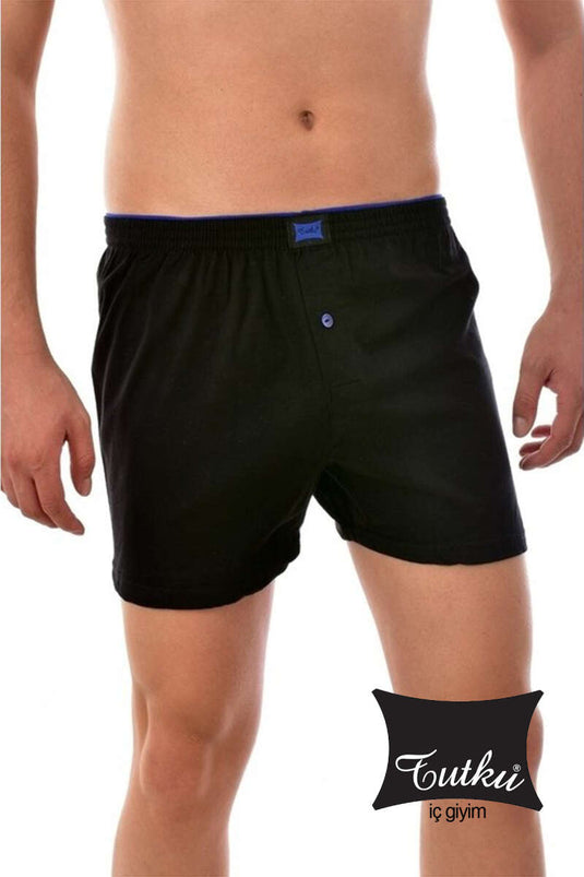 Boxer da uomo Tutku Combed Plain, neri
