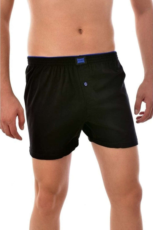 Boxer da uomo Tutku Combed Plain, neri