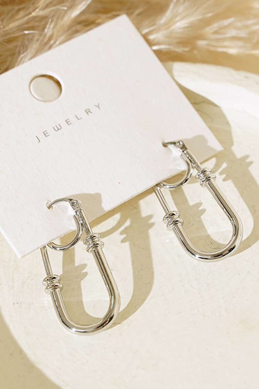 Boucles d'oreilles modèle U en argent