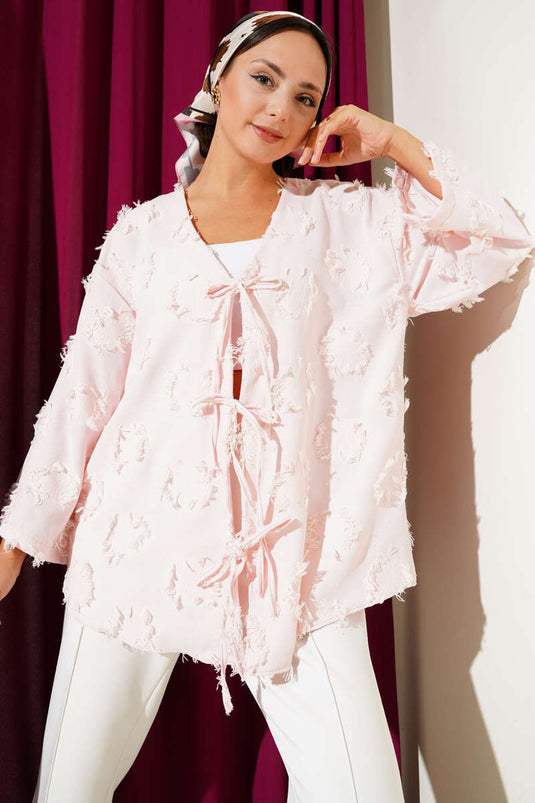 Üç Bağcıklı Püsküllü Kimono Pudra