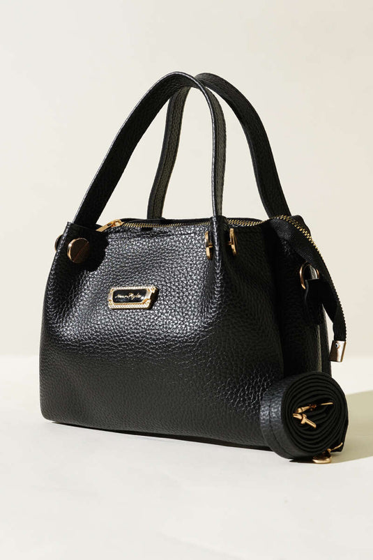 حقيبة شعار بثلاثة أقسام سوداء