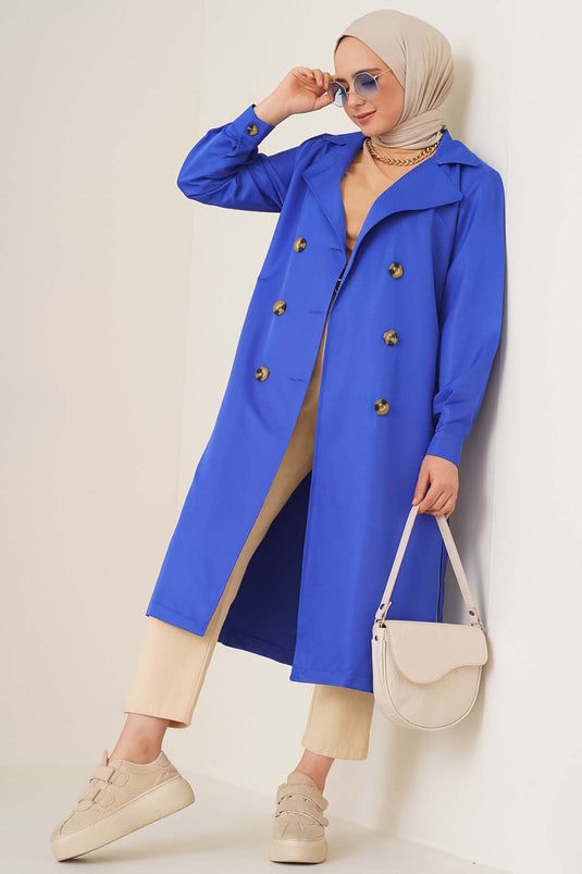 Trench Saks con colletto doppiopetto a tre bottoni