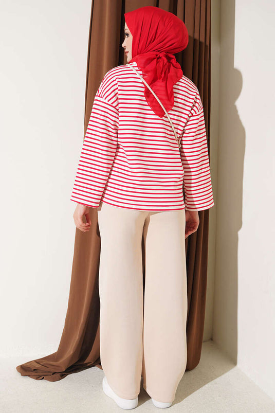 Pantalon Beige À Poches En Trois Fils