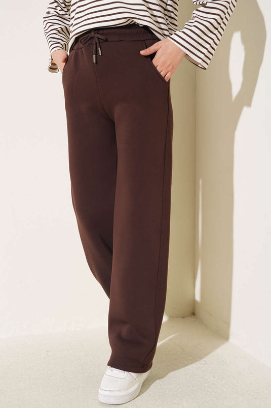 Dreilagige Braun Hose Mit Taschen