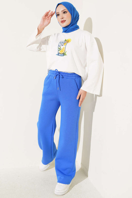 Pantaloni Blu Con Tasche Tripla