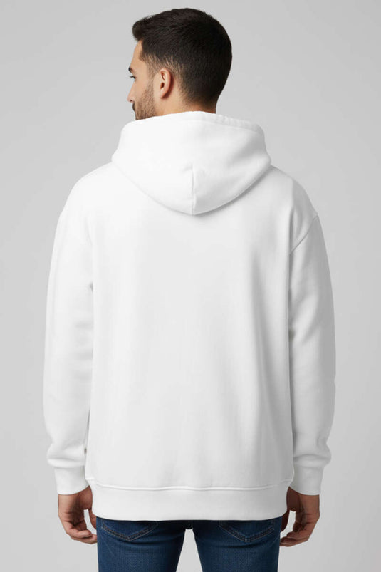 Three-Thread Zippered Men's Sweatshirt White