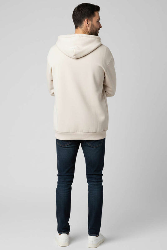 Three-Thread Zippered Men's Sweatshirt Bone