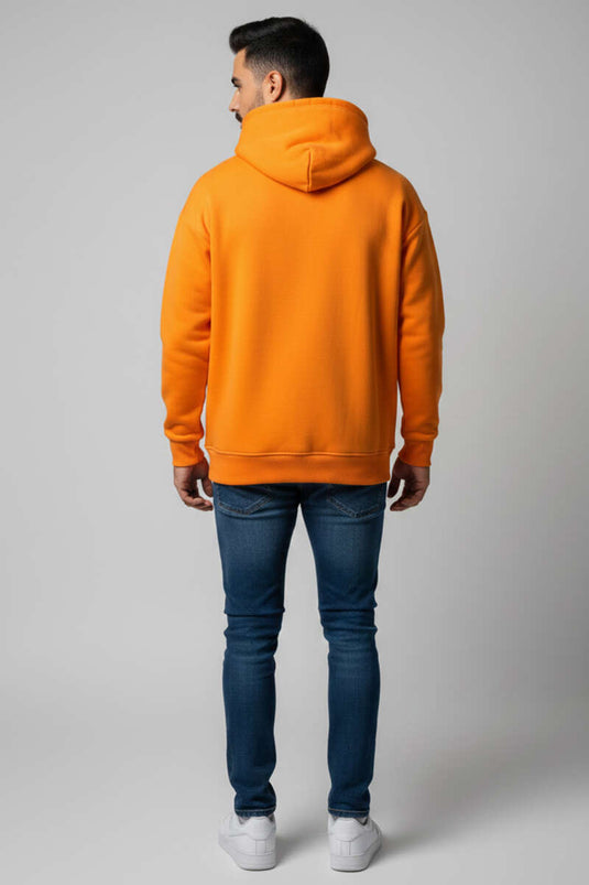 Three-Thread Hooded Unisex Sweatshirt Orange