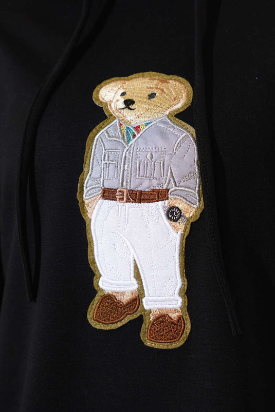 بدلة مزدوجة من ثلاثة خيوط Loysa Teddy باللون الأسود