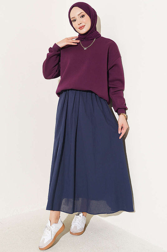 Drie-Laags Fleece Sweatshirt In Mauve
