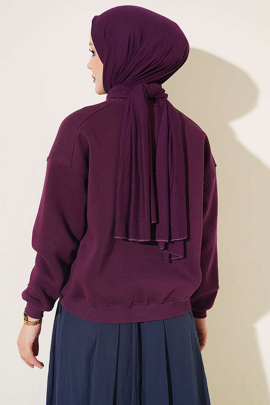 Drie-Laags Fleece Sweatshirt In Mauve