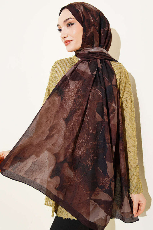 Triangle Pattern Bamboo Scarf In Warm Coffee