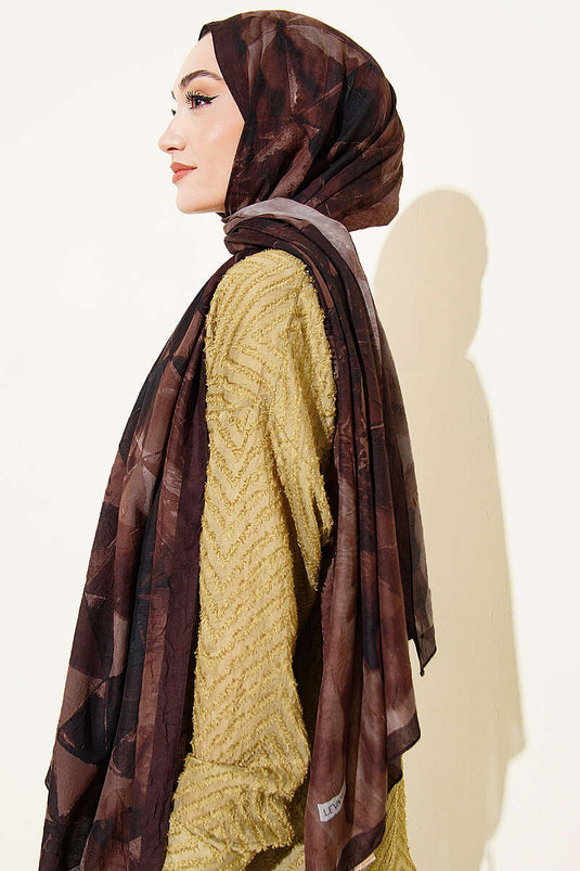 Triangle Pattern Bamboo Scarf In Warm Coffee