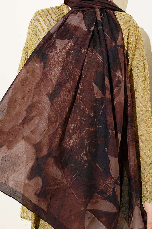 Triangle Pattern Bamboo Scarf In Warm Coffee