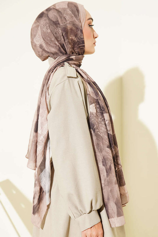 Beige Bambus-Schal Mit Dreiecksdesign