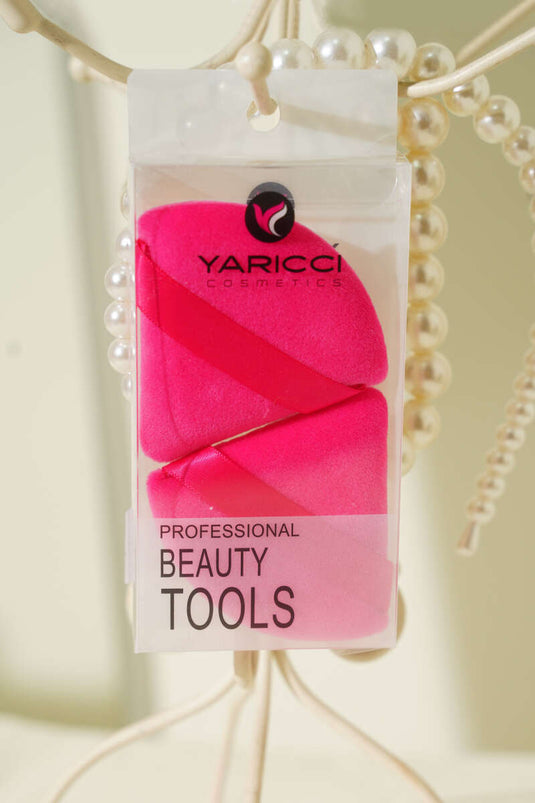 Triangle-Shaped Double Makeup Sponge Set Fuchsia