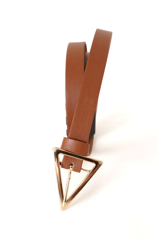 Ceinture À Boucle Triangulaire Couleur Taba