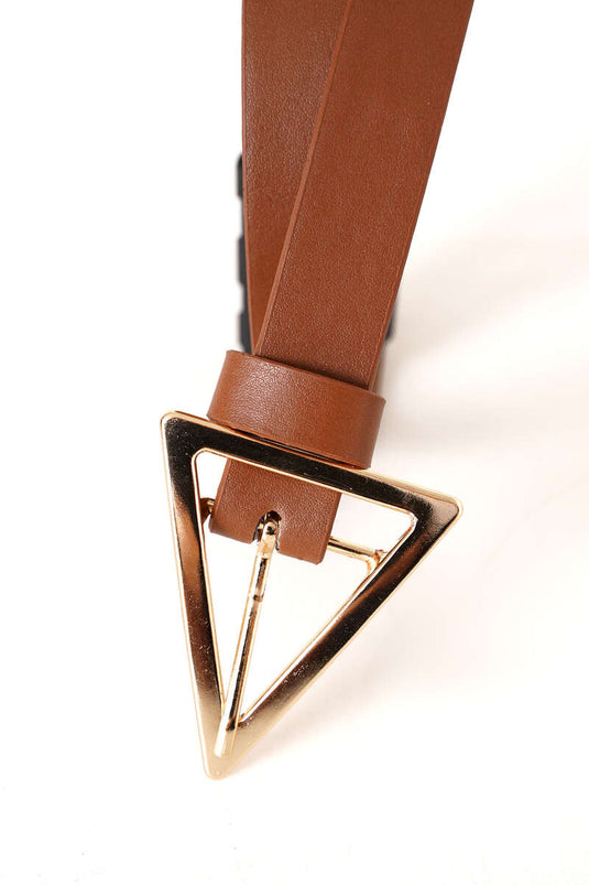 Ceinture À Boucle Triangulaire Couleur Taba