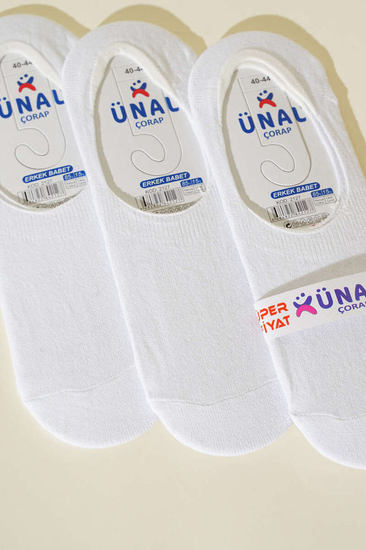 عبوة من ثلاث جوارب باليه رجالية بيضاء