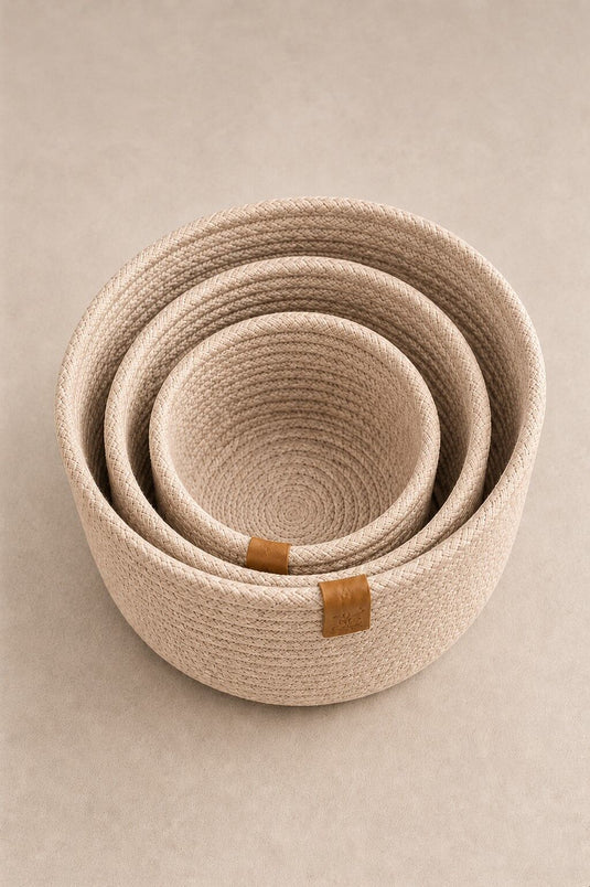 Set Di Ceste A Maglia Tripla Mink