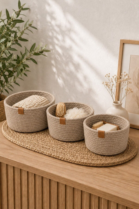 Set Di Ceste A Maglia Tripla Mink