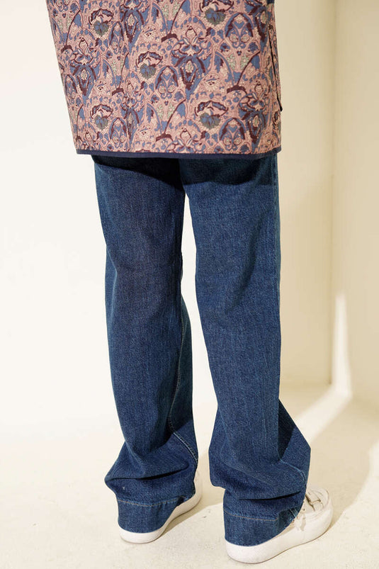 بنطال جينز بالاتسو ذو جيوب علوية أزرق