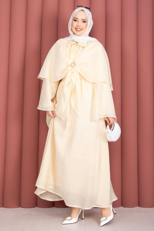 Ensemble modeste trois pièces avec broche décorative Allerli, jaune