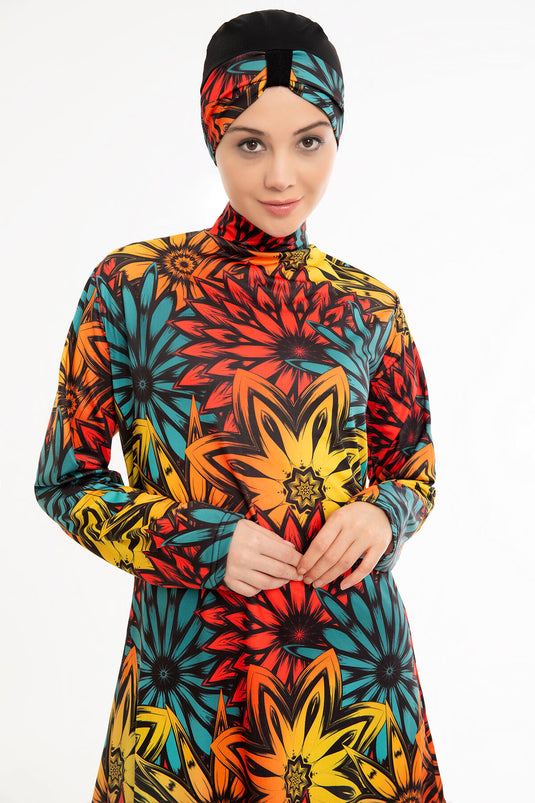 Maillot de bain hijab à motifs - 130
