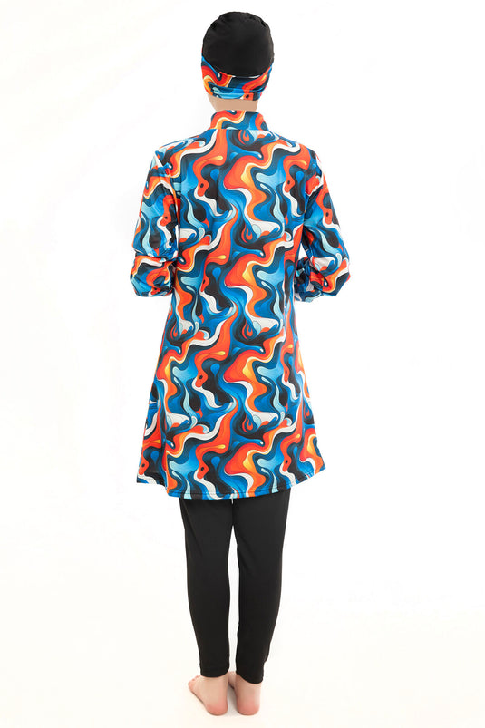 Maillot de bain hijab à motifs -134