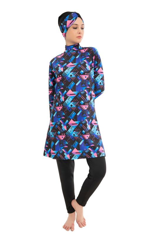 Maillot de bain hijab à motifs -135