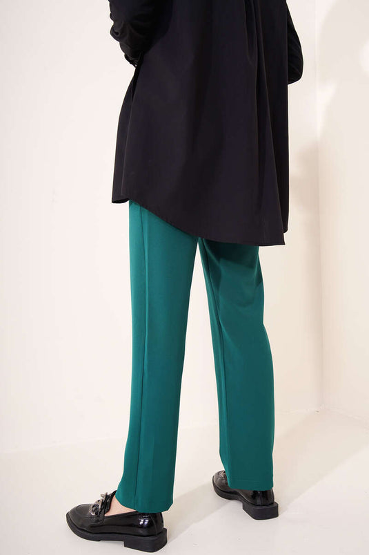 Pantaloni skinny a righe termoadesivi Smeraldo