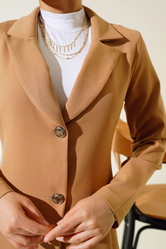 Long Jacket Two Piece Set Latte