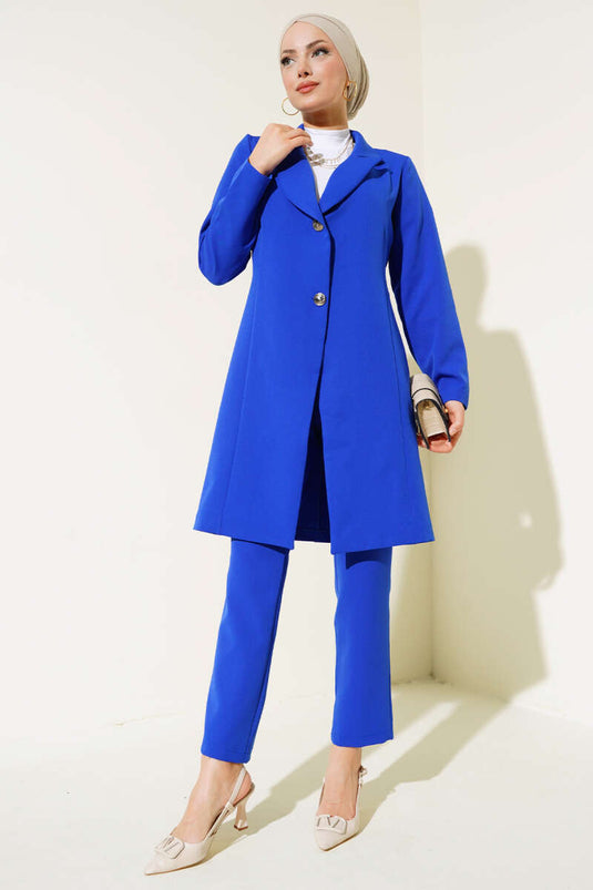 سترة طويلة بدلة مزدوجة ساكس