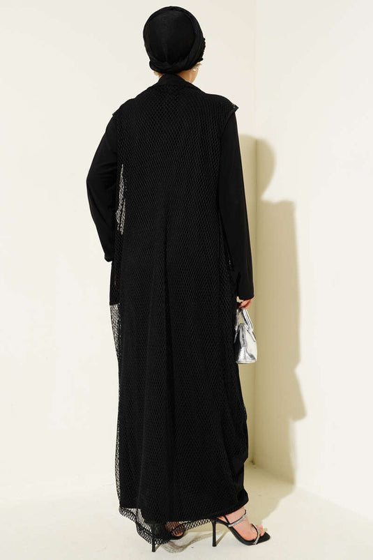 Abaya longue en maille sable