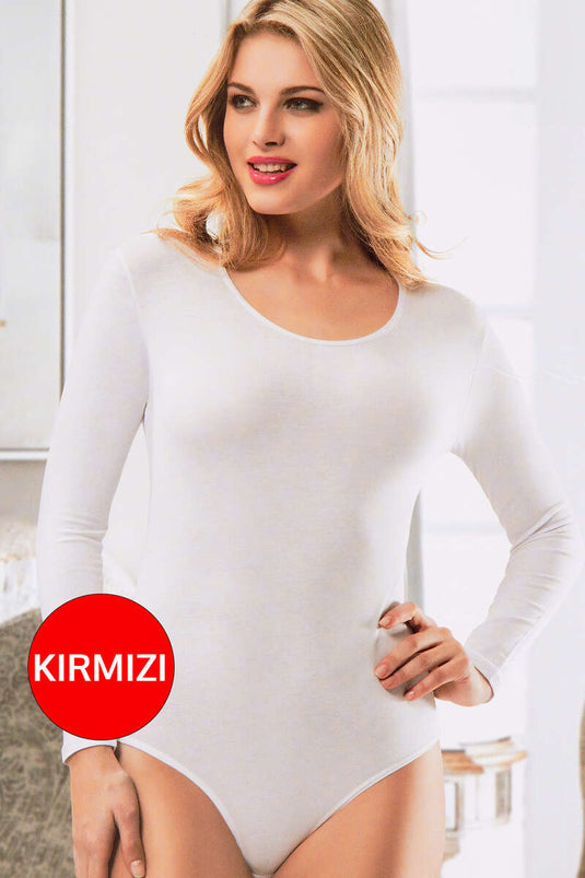 كم طويل مفتوح الرقبة المشبك الجسم الأحمر