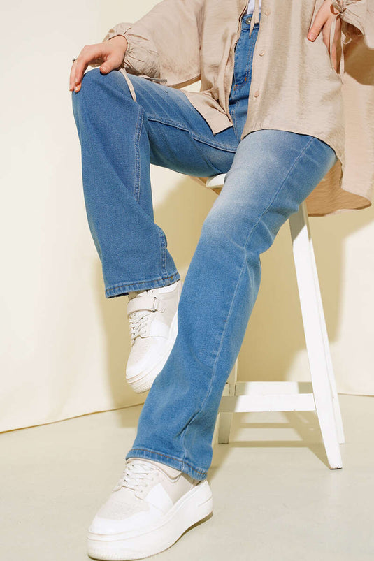 Uzun Kot Pantolon Açık Mavi