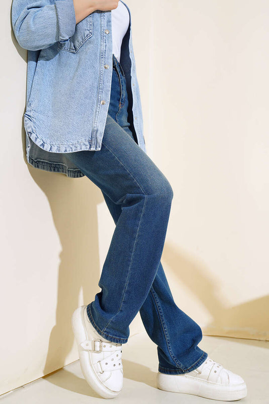 Lange Jeans Dunkelblau