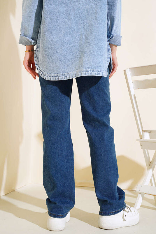 Uzun Kot Pantolon Koyu Mavi